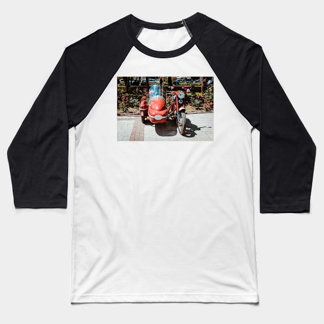 classic motorcycle - Vintage Baseball T-Shirt by Bunder Score